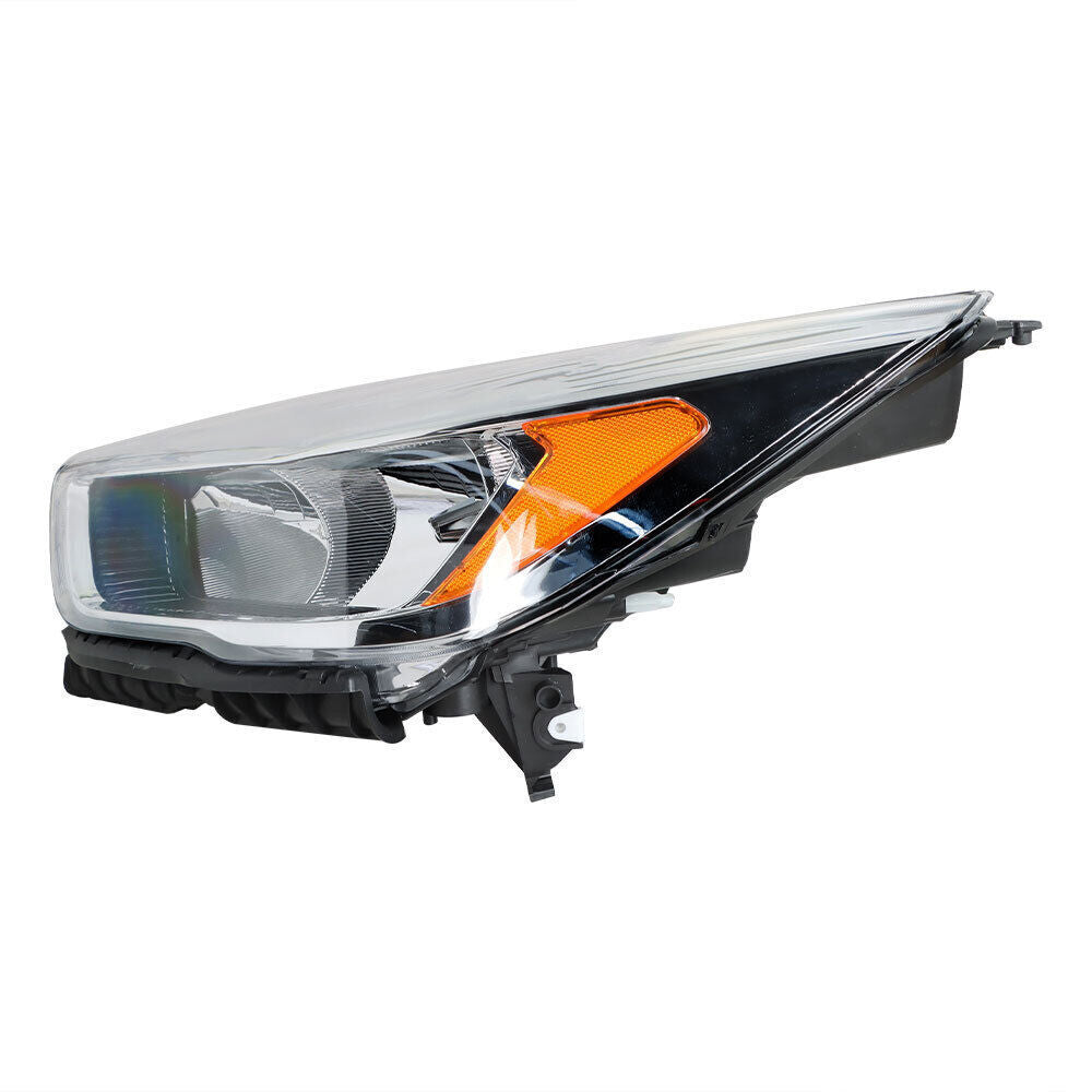 Left+Right Side Headlights DRL For 2017-2019 Ford Escape Halogen Chrome