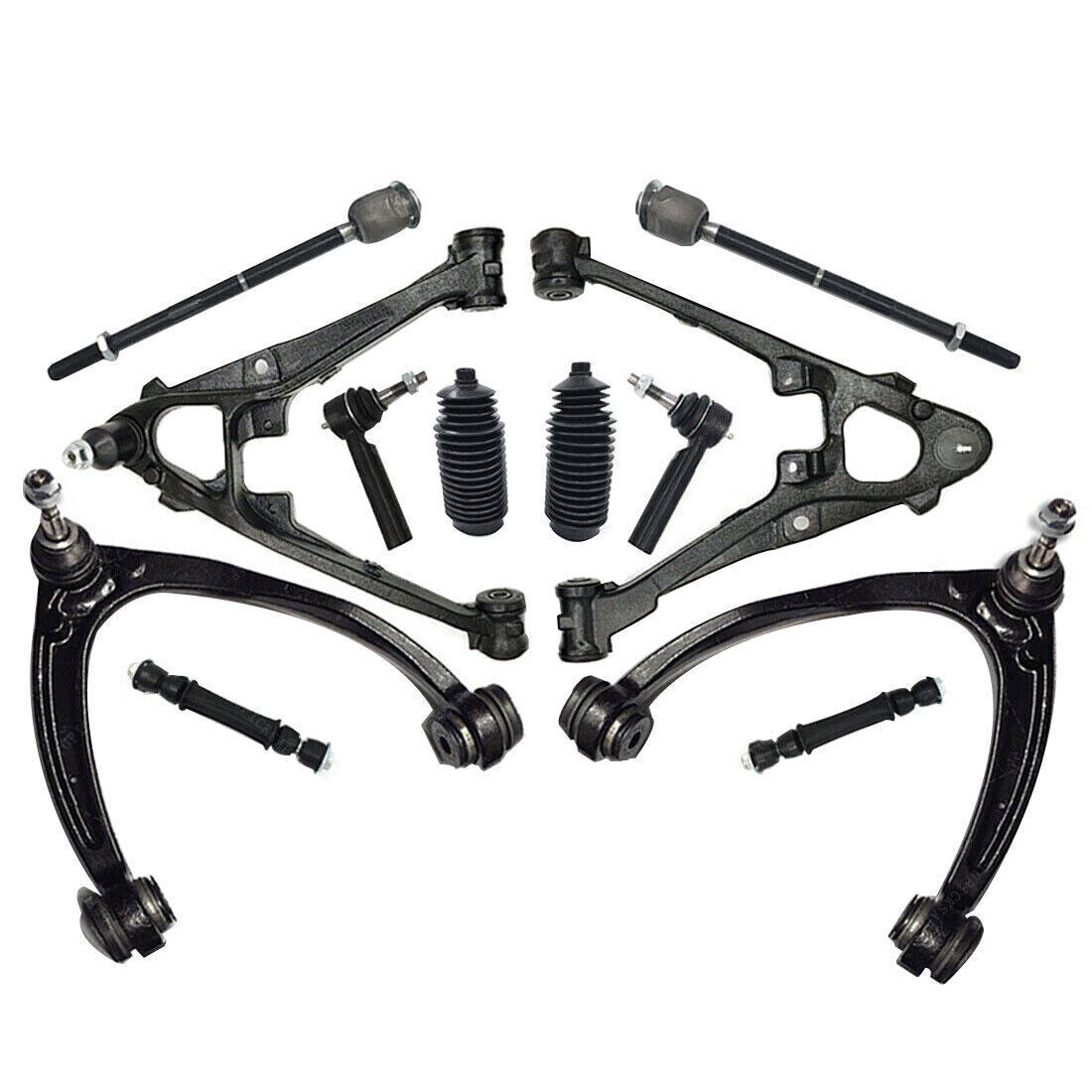 Front Upper Lower Control Arm Tierod Kit For 2007-2013 GMC YUKON XL 1500