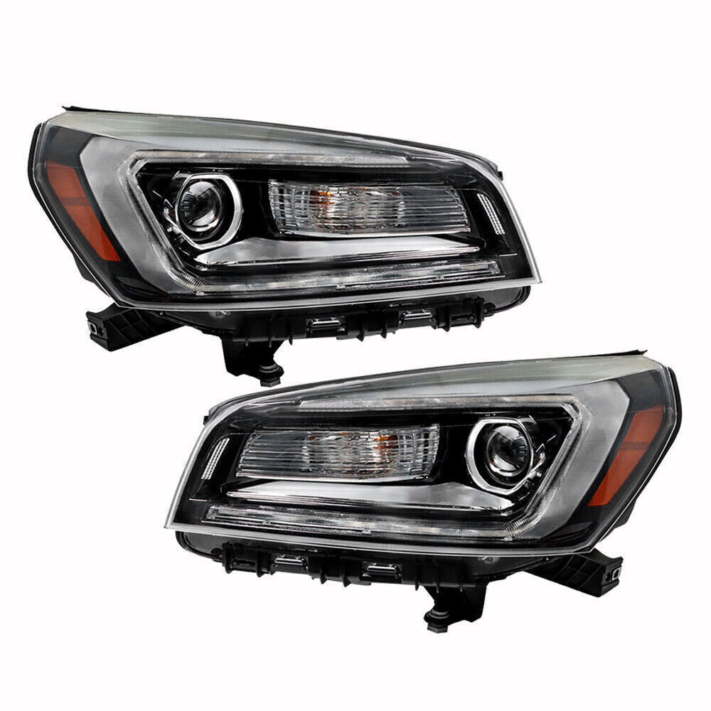 Right+Left Side Headlight For 2013-2016 GMC Acadia Halogen+LED Headlamp