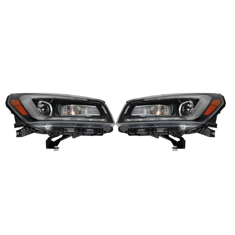 Right+Left Side Headlight For 2013-2016 GMC Acadia Halogen+LED Headlamp