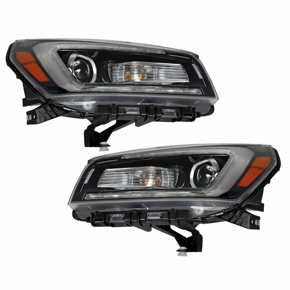 Right+Left Side Headlight For 2013-2016 GMC Acadia Halogen+LED Headlamp