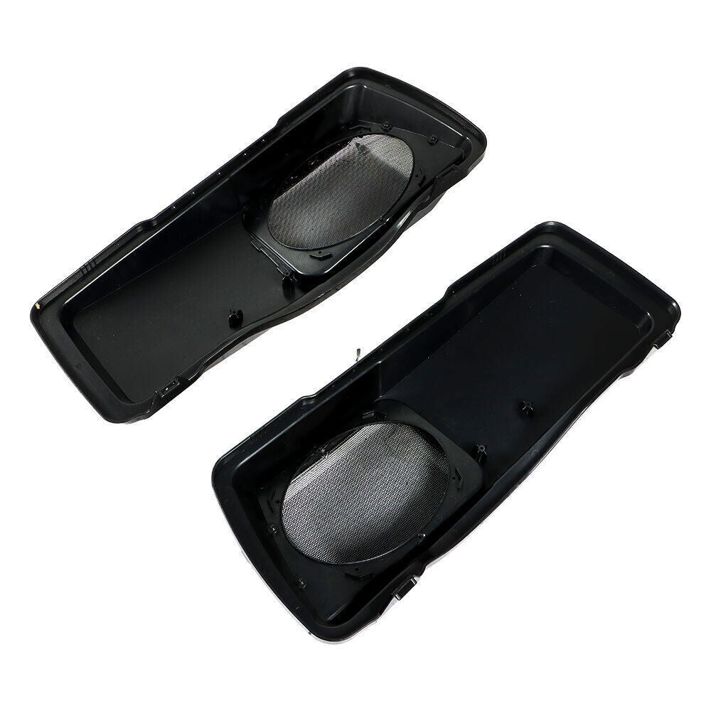 For 1994-2013 Touring Saddlebags Pair 6×9" Speaker Lids Vivid Black CVO Style
