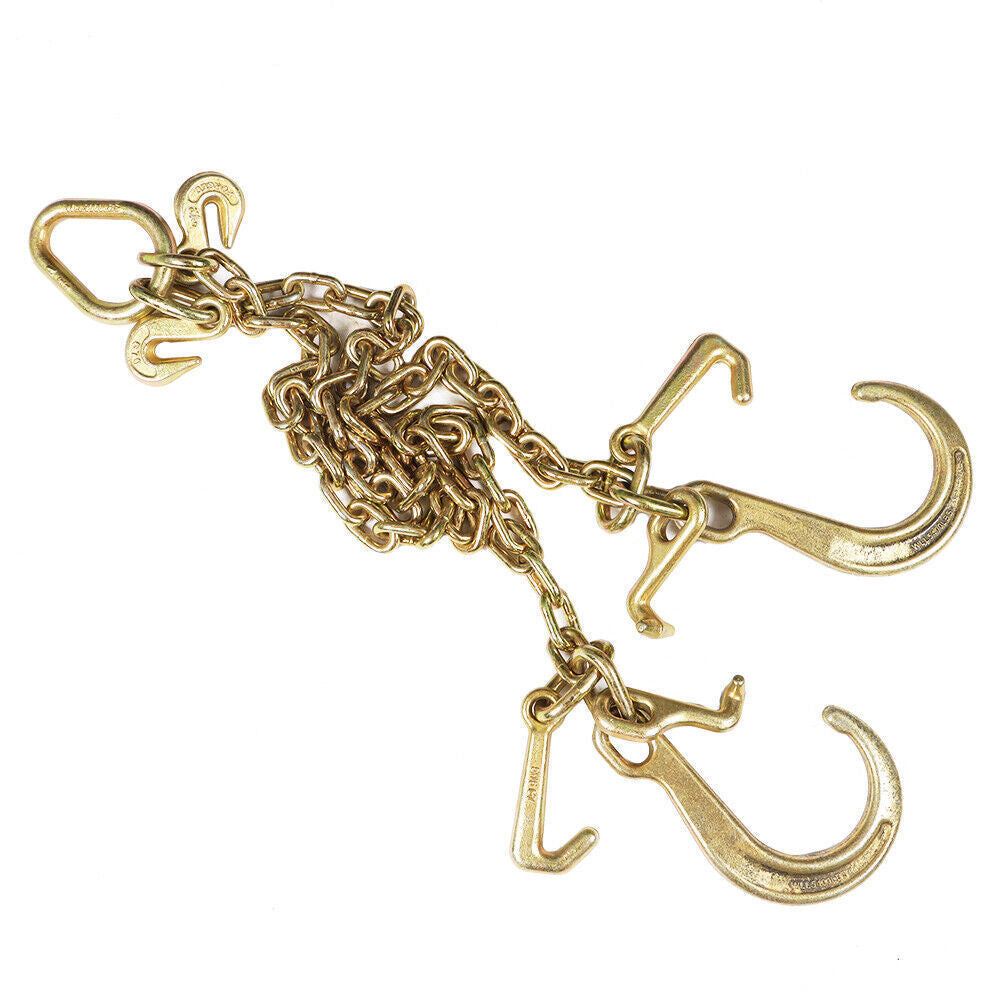 V-Chain Bridle w/ 8" Medium J Hooks, T- Hook & J-Hook w/Grab Hooks 5/16''x3' G70