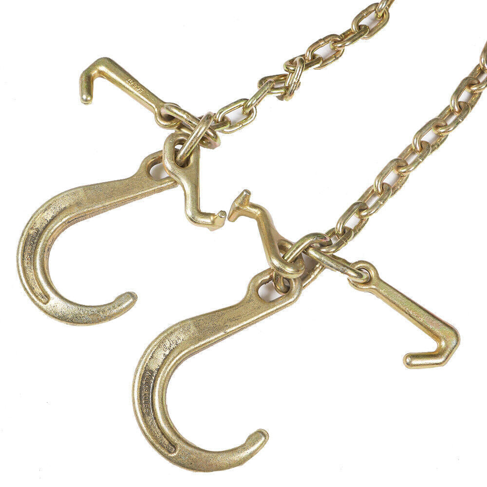 V-Chain Bridle w/ 8" Medium J Hooks, T- Hook & J-Hook w/Grab Hooks 5/16''x3' G70
