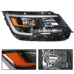 Right Headlight For 16-18 Ford Explorer Sport Halogen W/LED DRL Halogen