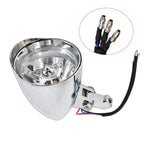 Motorcycle Chrome Visor Headlight For Bobber Chopper Dyna 12V