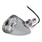 Motorcycle Chrome Visor Headlight For Bobber Chopper Dyna 12V