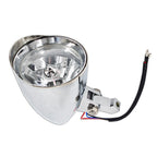 Motorcycle Chrome Visor Headlight For Bobber Chopper Dyna 12V