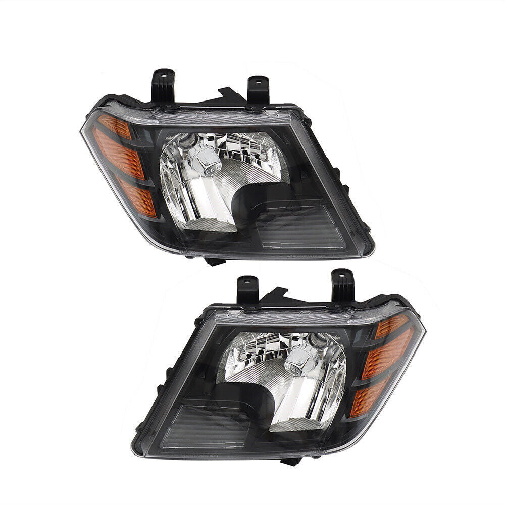Left+Right Headlight For 2009-2021 Nissan Frontier Truck Black Halogen