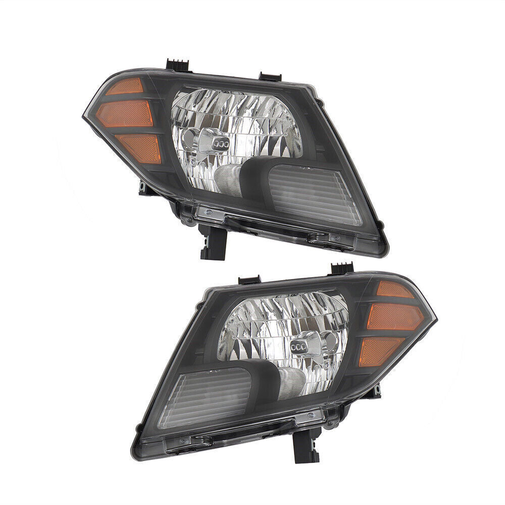 Left+Right Headlight For 2009-2021 Nissan Frontier Truck Black Halogen