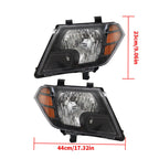 Left+Right Headlight For 2009-2021 Nissan Frontier Truck Black Halogen