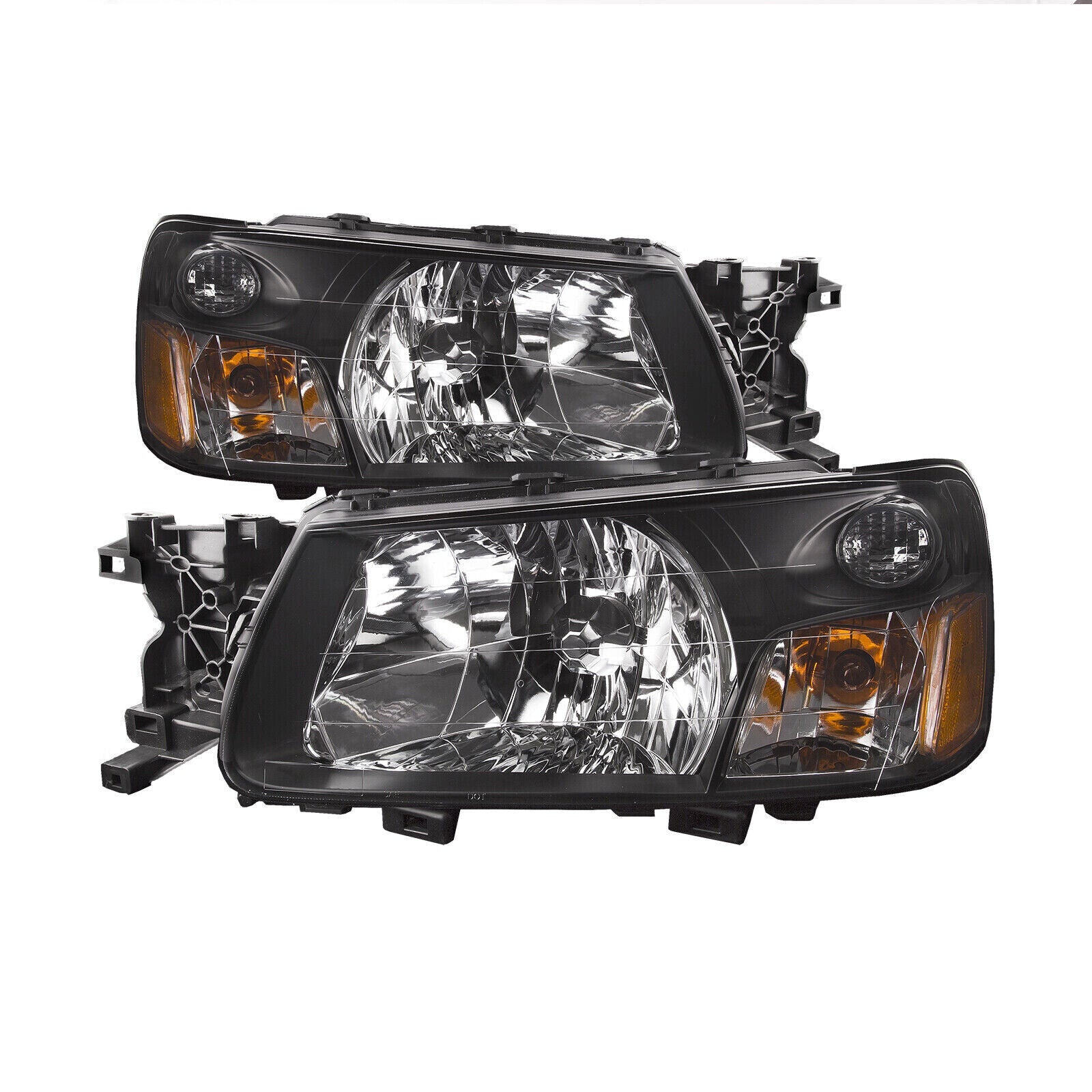 Left+Right Headlight For 2003-2004 Subaru Forester Halogen Black Housing