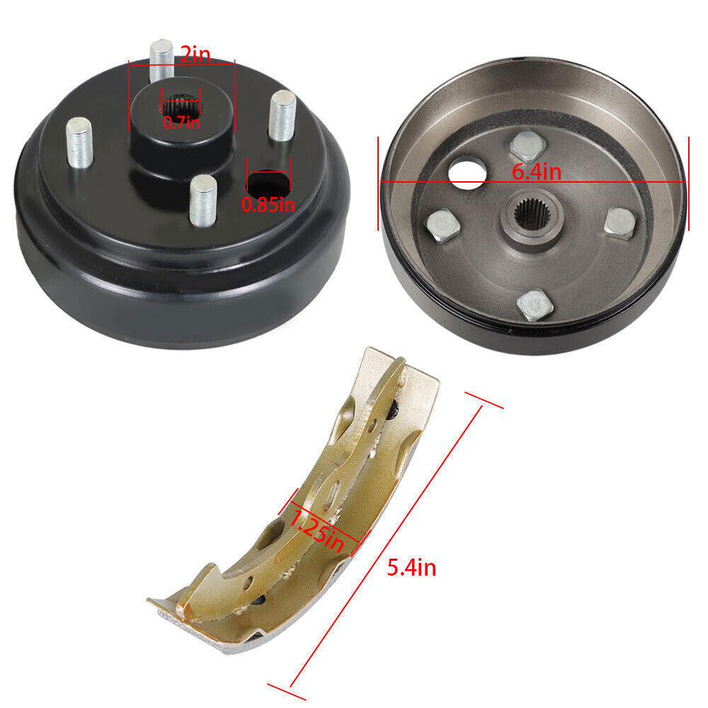 FOR EZGO Rear Brake hub Drums Brake Shoe Kit Electric TXT 96+ Golf Carts 19186G1