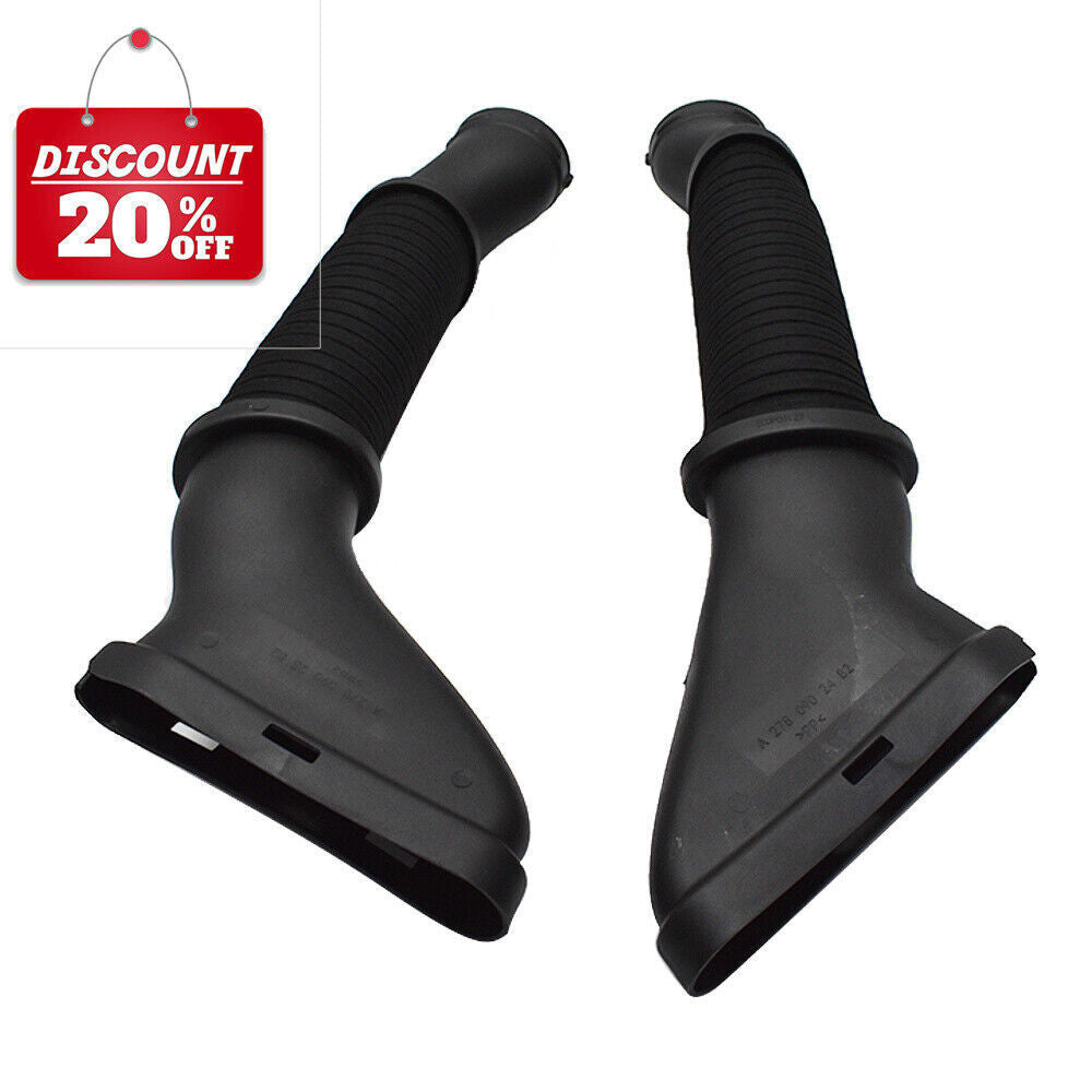 Left &Right Air Intake Hoses For 2012-18 Mercedes W166 GL450 GL550 Black