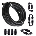 8AN 20FT PTFE fuel line hose kit, E85 stainless steel nylon braided hose