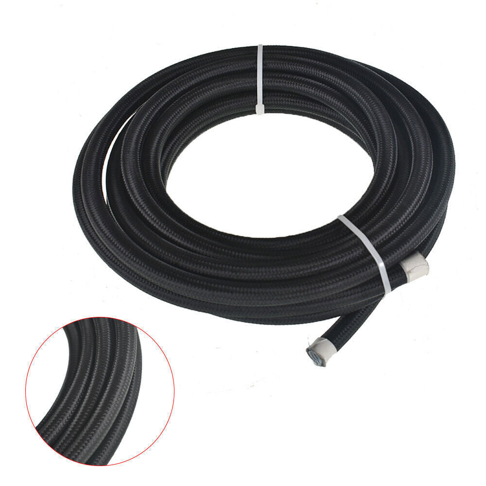 8AN 20FT PTFE fuel line hose kit, E85 stainless steel nylon braided hose