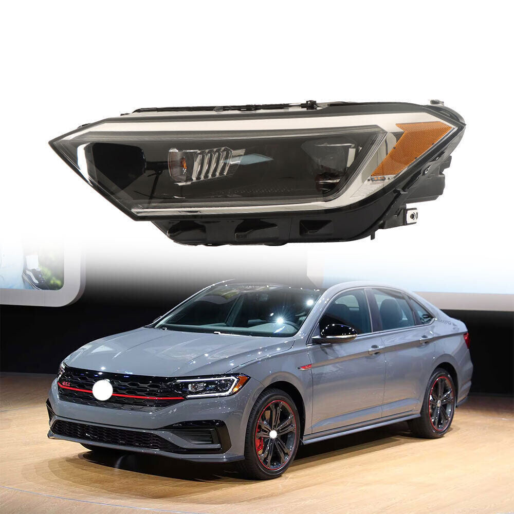 Left Headlight For 2019-2023 Volkswagen Jetta Projector LED w/DRL Clear