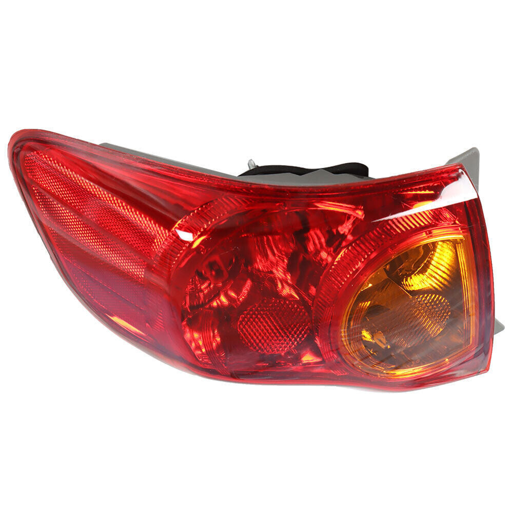 Outer Tail Light For 2009-10 Toyota Corolla Left Driver LH Black Housing