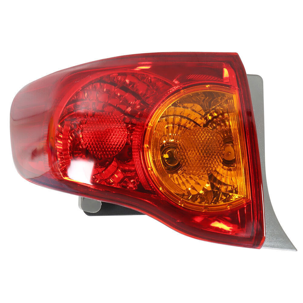 Outer Tail Light For 2009-10 Toyota Corolla Left Driver LH Black Housing