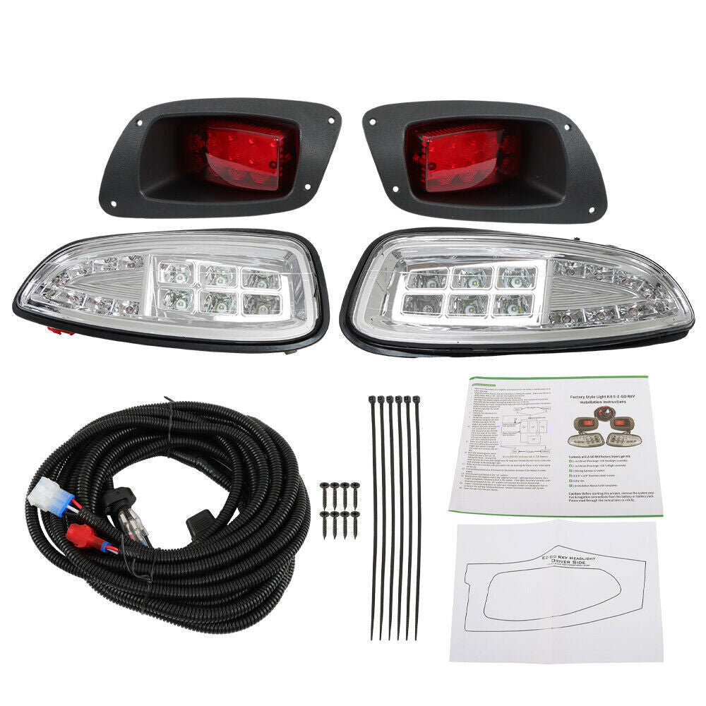 LED Headlights / LED Tail Lights For 2016+ EZGO RXV Gas or Electric Golf Cart