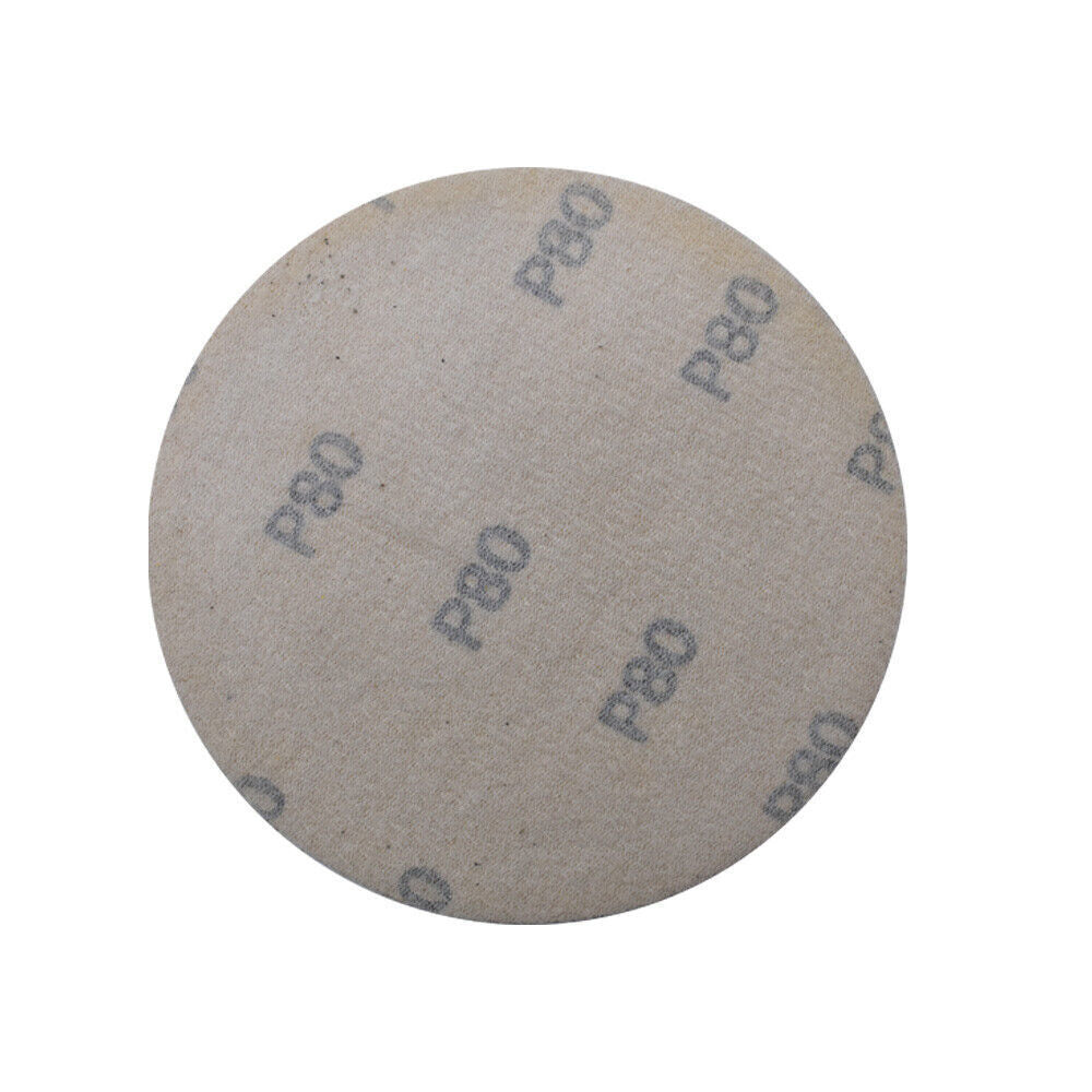 100 Pack 80 Grit 5 Inch Hook Pads Sanding Disc Flocking NO-Hole Sand Paper