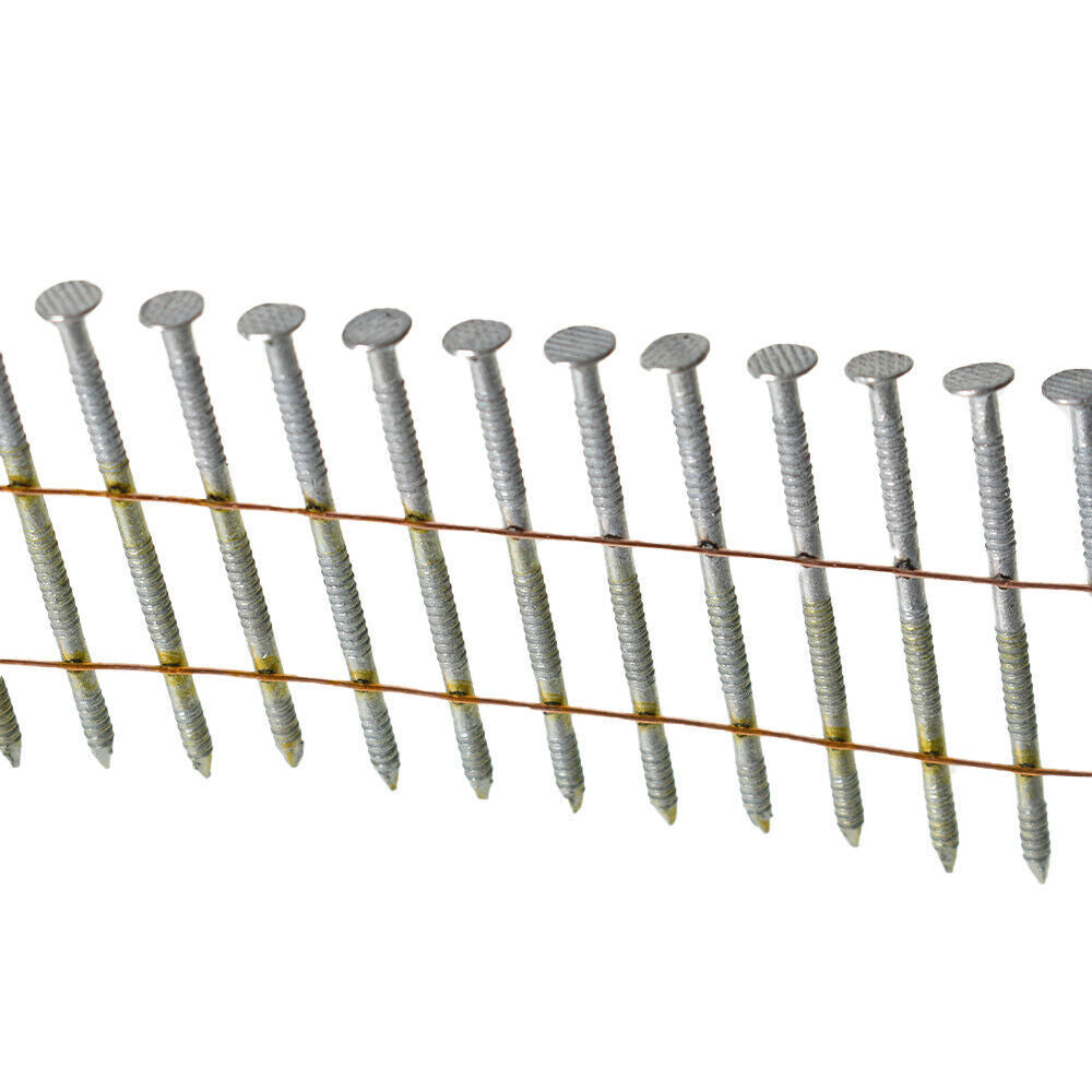3600 Pack 2" x 0.092" Siding Nails 15 Degree Collated Wire Coil Full Round Head