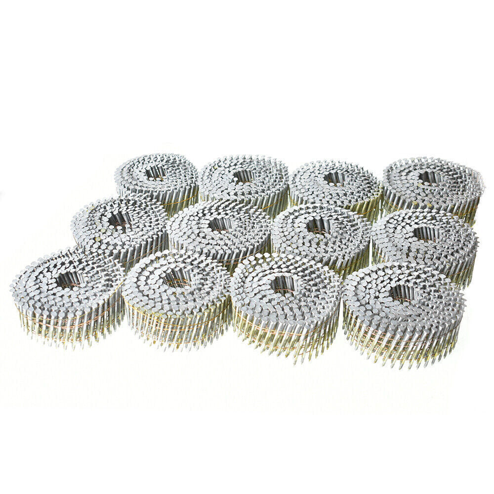 3600 Pack 2" x 0.092" Siding Nails 15 Degree Collated Wire Coil Full Round Head