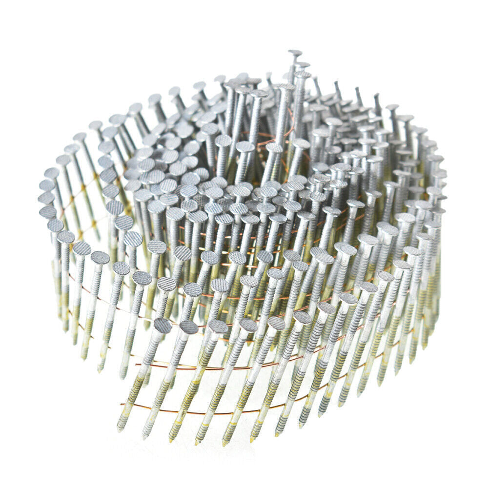 3600 Pack 2" x 0.092" Siding Nails 15 Degree Collated Wire Coil Full Round Head