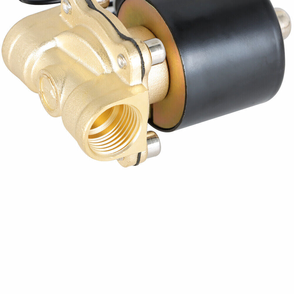 1/2 In NPT 12V DC Brass Electric Solenoid Valve Water Air Gas Viton NC