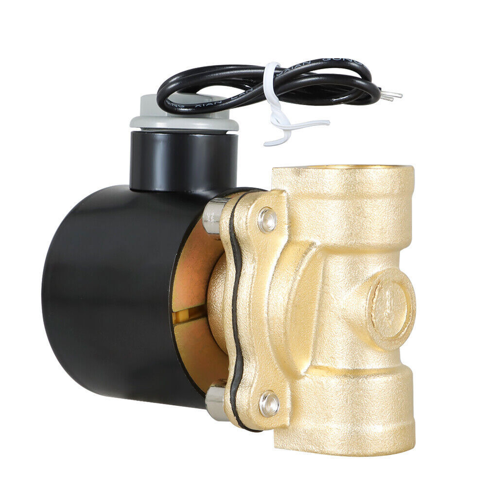 1/2 In NPT 12V DC Brass Electric Solenoid Valve Water Air Gas Viton NC