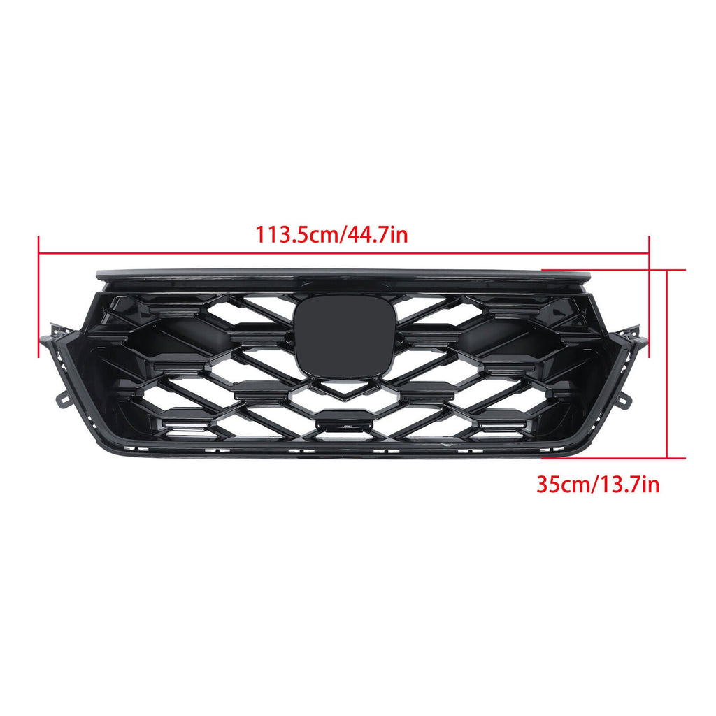 Front Upper Grille For 23-2024 Honda CRV CR-V Sport Hybrid Glossy Black
