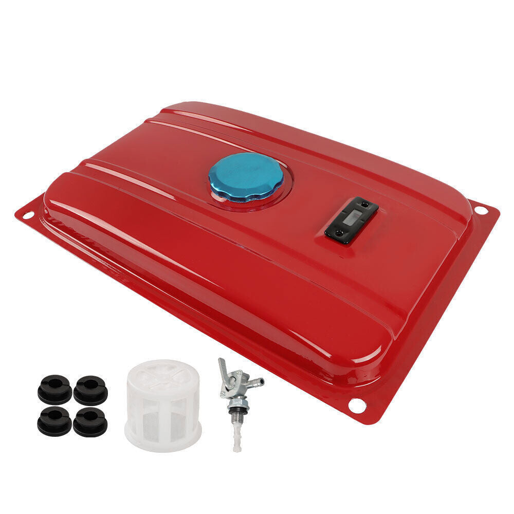 3.9 Gallon Universal Secondary Fuel Gas Tank Generator Petcock Filter Gauge Cap