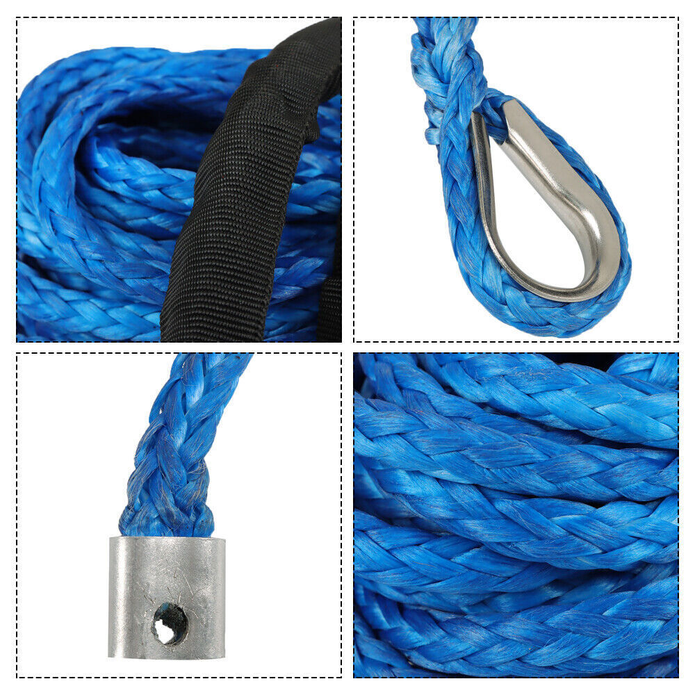 5/16"x50' 12000LBS Synthetic Winch Rope Line Recovery Cable For UTV ATV w/Sheath