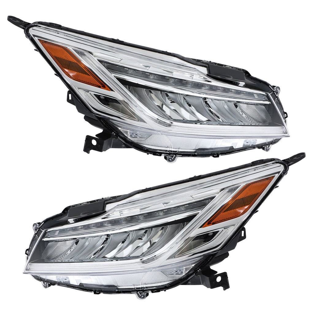 Right+Left Full LED Headlights Chrome For 2016-2017 Honda Accord Sedan