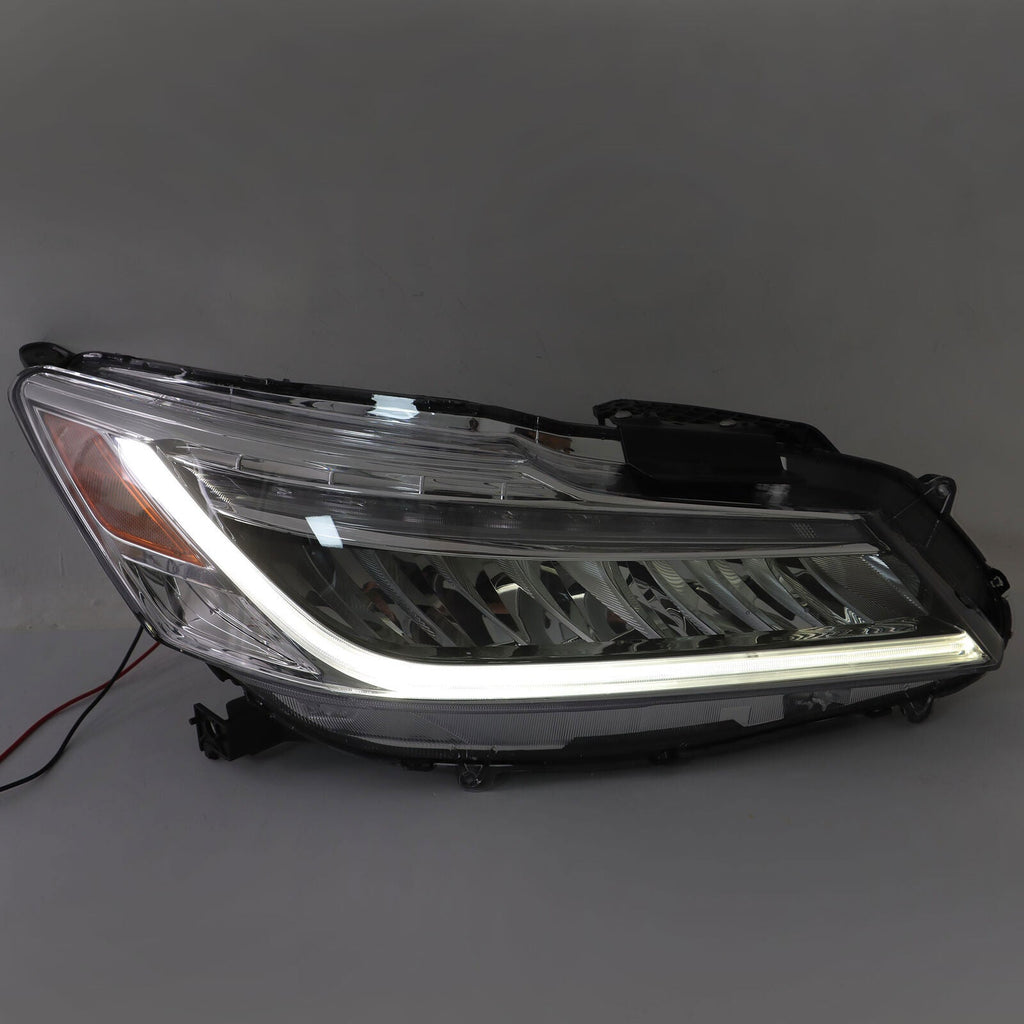 Right+Left Full LED Headlights Chrome For 2016-2017 Honda Accord Sedan