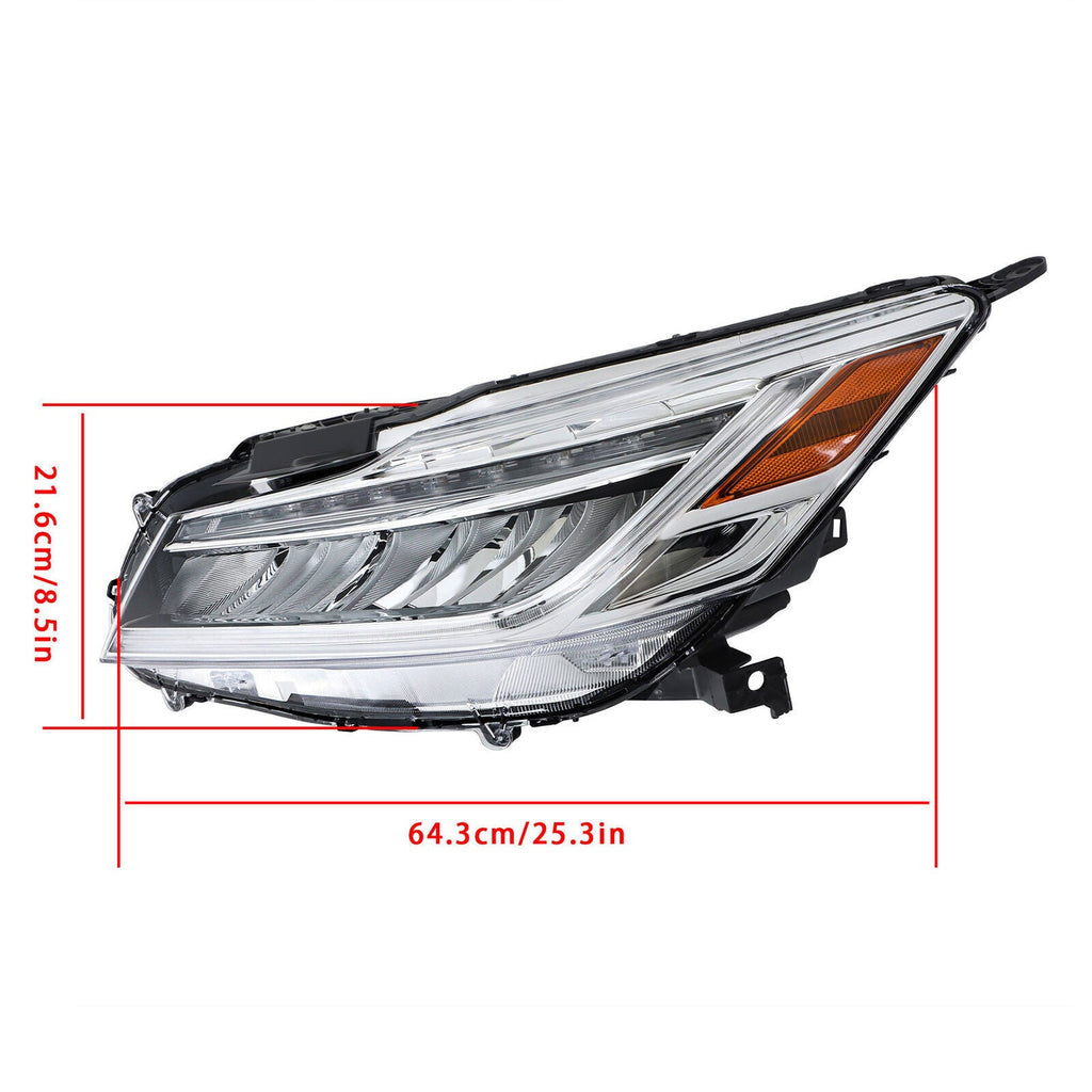 Right+Left Full LED Headlights Chrome For 2016-2017 Honda Accord Sedan