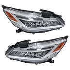 Right+Left Full LED Headlights Chrome For 2016-2017 Honda Accord Sedan
