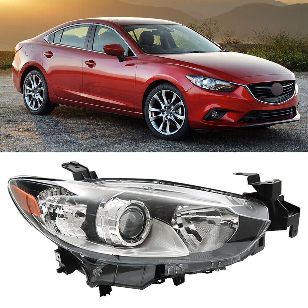 Right Headlight For 2014-2017 Mazda 6 Halogen Headlamp Black Housing