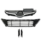 Upper Lower Grille W/Bumper Brackets Set For Hyundai Elantra 2014-2016