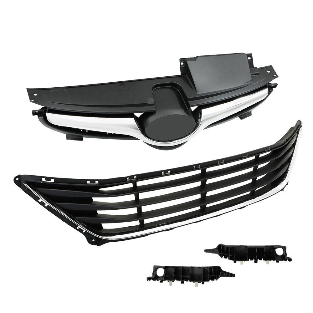 Upper Lower Grille W/Bumper Brackets Set For Hyundai Elantra 2014-2016