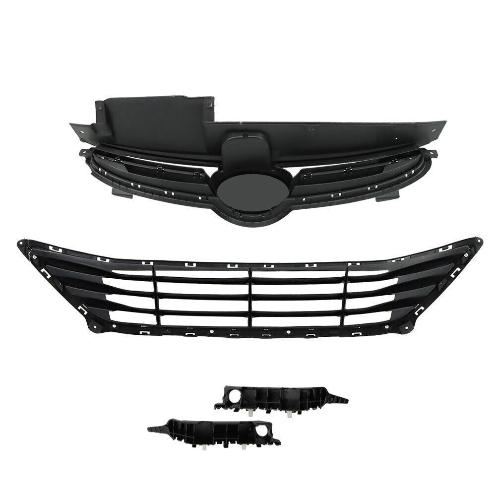 Upper Lower Grille W/Bumper Brackets Set For Hyundai Elantra 2014-2016