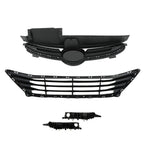 Upper Lower Grille W/Bumper Brackets Set For Hyundai Elantra 2014-2016