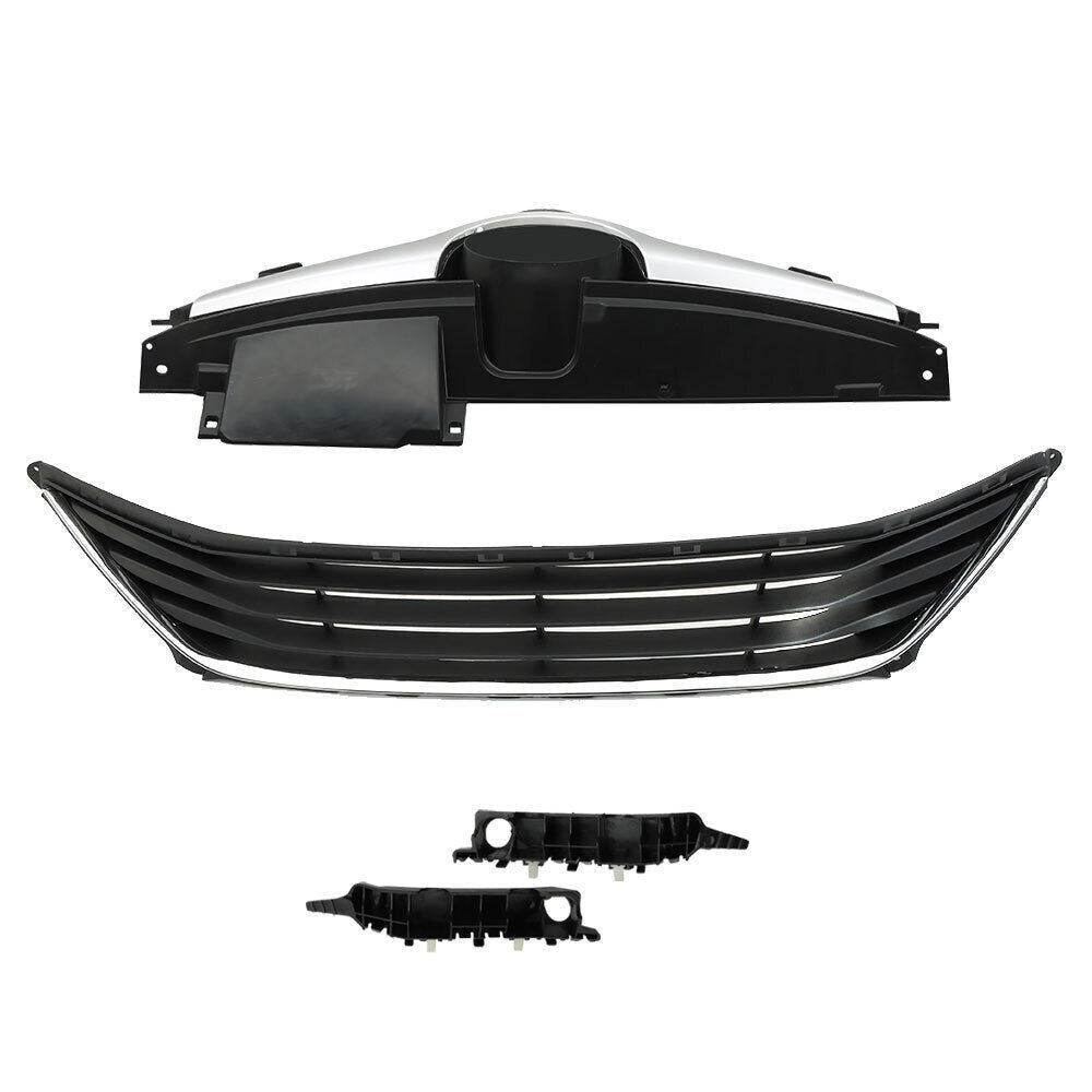Upper Lower Grille W/Bumper Brackets Set For Hyundai Elantra 2014-2016