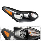 Right Headlight For 2017-2019 Kia Sportage Halogen w/LED DRL Black RH