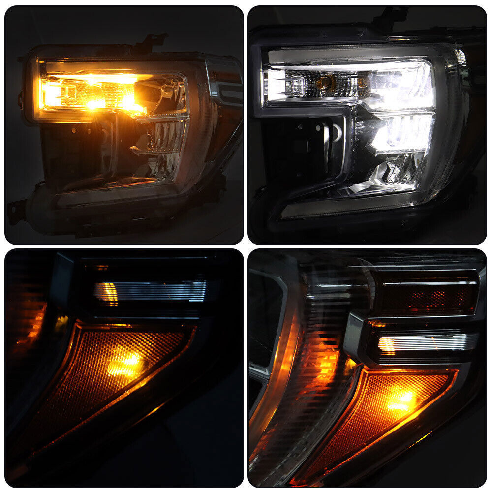 Left Side Headlights For 2019-21 GMC Sierra 1500 Halogen W/o LED Signal