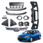 Front Bumper Cover & Grille Fog Lights Assembly For 2012-2014 Ford Focus