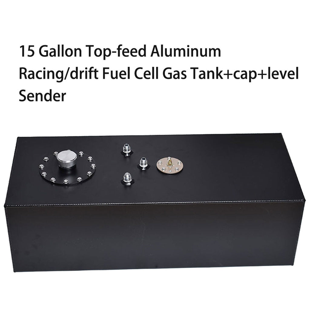 15 Gallon 60L Slim Race Drift Fuel Cell Gas Tank+level Sender Aluminum