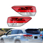 Rear Left+Right Side Tail Light For 2017-19 Toyota Highlander LED Clear