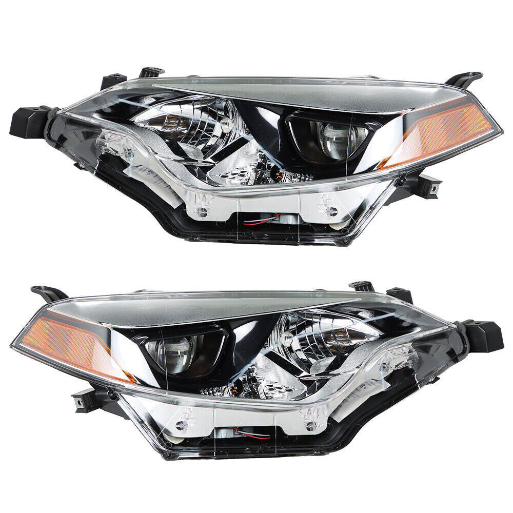 Left&Right Side Headlight Halogen Headlamps For 2014-2016 Toyota Corolla