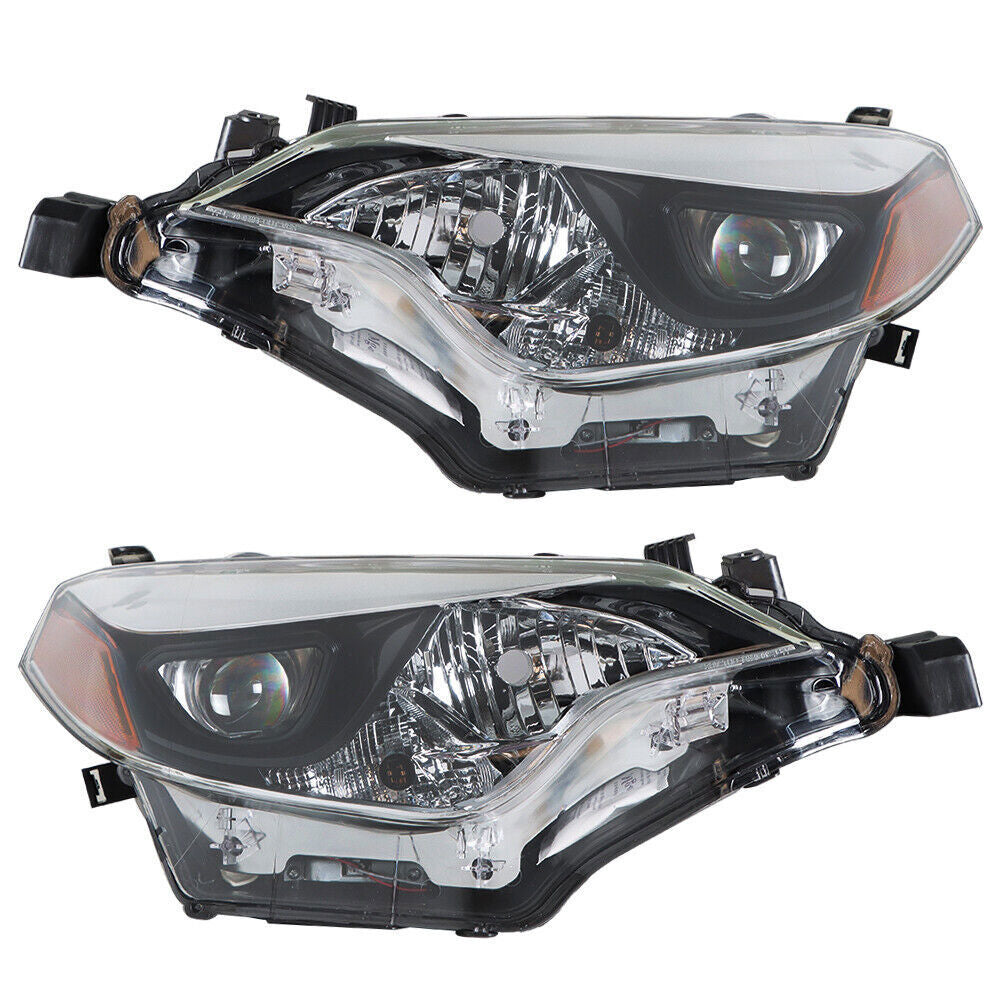 Left&Right Side Headlight Halogen Headlamps For 2014-2016 Toyota Corolla